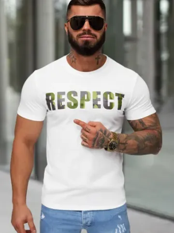 T-shirt męski slim fit biały JS/8B1393/1^Ozonee New