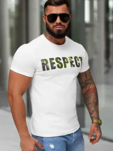 T-shirt męski slim fit biały JS/8B1393/1^Ozonee New
