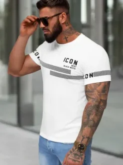T-shirt męski slim fit biały JS/8B1701/1^Ozonee Sale
