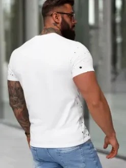 T-shirt męski slim fit biały JS/8B1389/1^Ozonee Online
