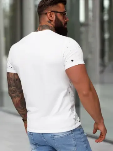 T-shirt męski slim fit biały JS/8B1389/1^Ozonee Online