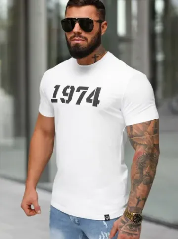 T-shirt męski slim fit biały NB/MT3130^Ozonee New