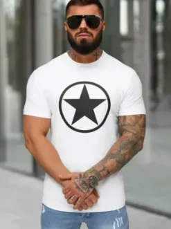 T-shirt męski slim fit biały NB/MT3151^Ozonee New