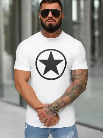 T-shirt męski slim fit biały NB/MT3151^Ozonee New