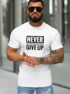 T-shirt męski slim fit biały NB/MT3133^Ozonee Hot
