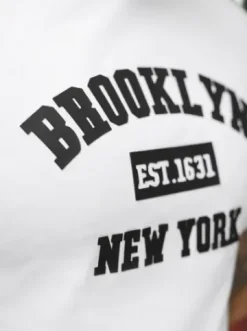 T-shirt męski slim fit biały NB/MT3134^Ozonee Fashion