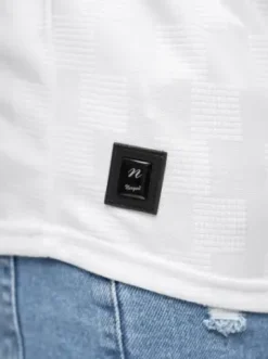T-shirt męski slim fit biały O/QS11621^Ozonee Sale