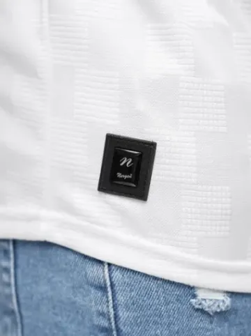 T-shirt męski slim fit biały O/QS11621^Ozonee Sale