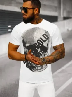 T-shirt męski slim fit biały NB/MT3038Z^Ozonee Online
