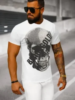 T-shirt męski slim fit biały NB/MT3038Z^Ozonee Online