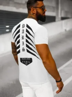 T-shirt męski slim fit biały NB/MT3054Z^Ozonee New