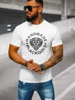 T-shirt męski slim fit biały NB/MT3019Z^Ozonee Online