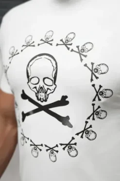 T-shirt męski slim fit biały NB/MT3068^Ozonee Clearance