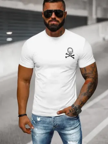 T-shirt męski slim fit biały NB/MT3066^Ozonee New