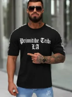 T-shirt męski slim fit czarny JS/8B1380/3^Ozonee Outlet