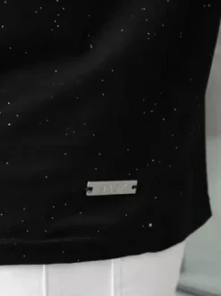 T-shirt męski slim fit czarny O/QQ1386^Ozonee Best