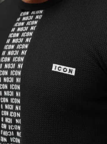 T-shirt męski slim-fit czarny O/B1211^Ozonee New