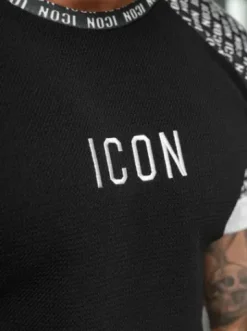 T-shirt męski slim-fit czarny O/B1212^Ozonee Best