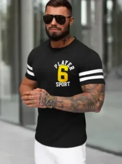 T-shirt męski slim fit czarny JS/8B1391/3^Ozonee Best