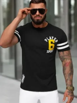 T-shirt męski slim fit czarny JS/8B1391/3^Ozonee Best