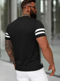 T-shirt męski slim fit czarny JS/8B1391/3^Ozonee Best