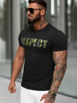 T-shirt męski slim fit czarny JS/8B1393/3^Ozonee Outlet
