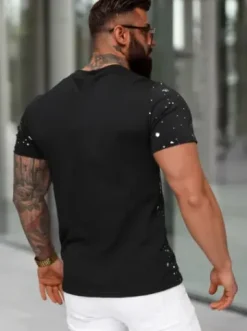 T-shirt męski slim fit czarny JS/8B1389/3^Ozonee Outlet