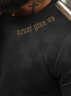 T-shirt męski slim fit czarny O/QS11621^Ozonee Discount
