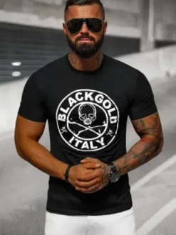 T-shirt męski slim fit czarny NB/MT3074^Ozonee Best