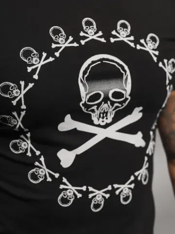 T-shirt męski slim fit czarny NB/MT3068^Ozonee Fashion