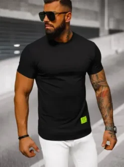 T-shirt męski slim fit czarny NB/MT3046Z^Ozonee New