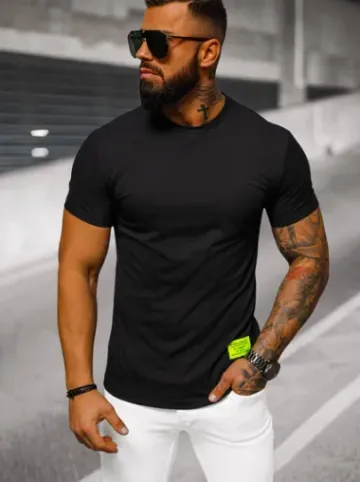 T-shirt męski slim fit czarny NB/MT3046Z^Ozonee New
