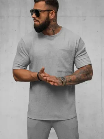 T-shirt męski szary O/Y960T^Ozonee Online